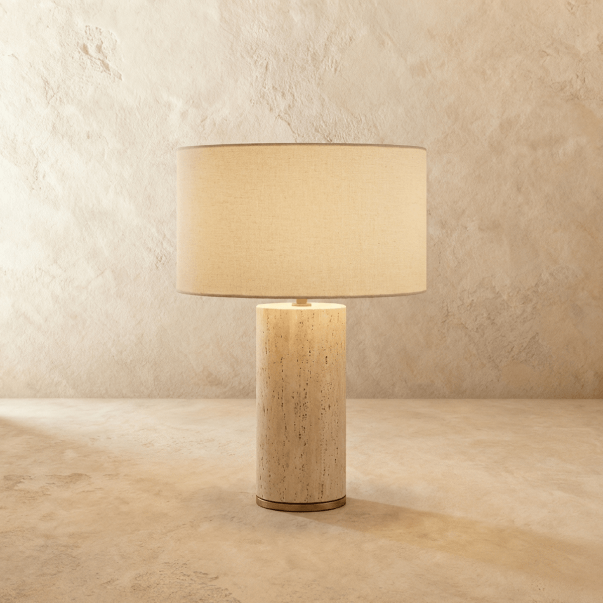 Seraphel Modern Marble Fabric Table Lamp Warm E27 Glow for Bedroom Nightstands