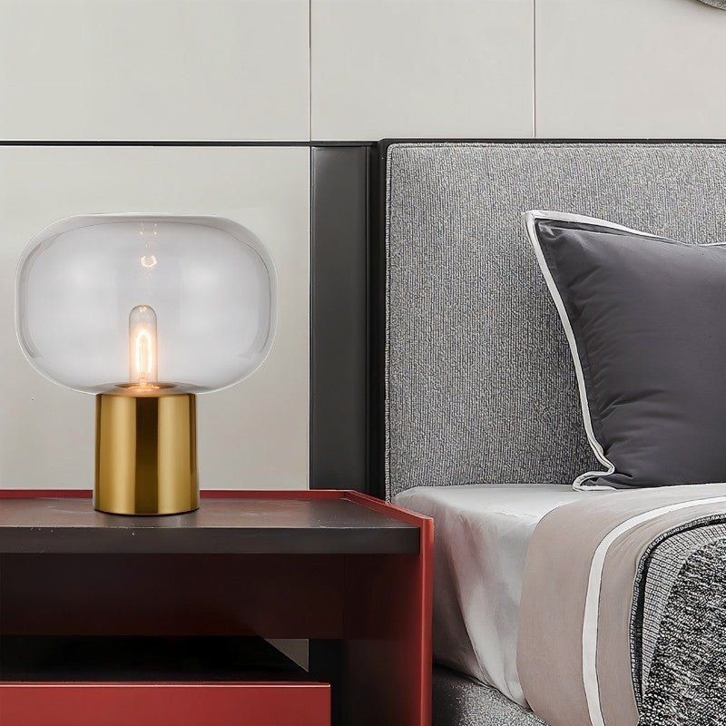 Vercelli Modern Aluminum Glass Table Lamp with Warm E27 Glow for Bedroom