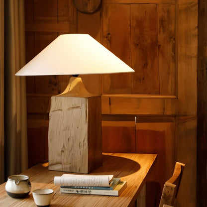 Lavelle Boho Fabric and Wood Table Lamp with Warm Glow for Living Room Console Styling