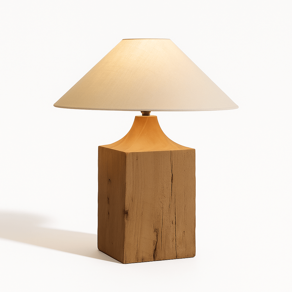 Lavelle Boho Fabric and Wood Table Lamp with Warm Glow for Living Room Console Styling