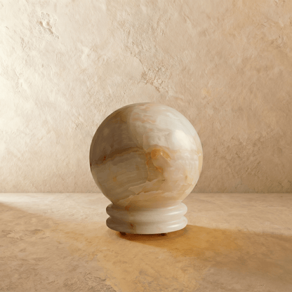 Quillon Modern Marble LED Table Lamp with Warm Glow for Bedroom Nightstands