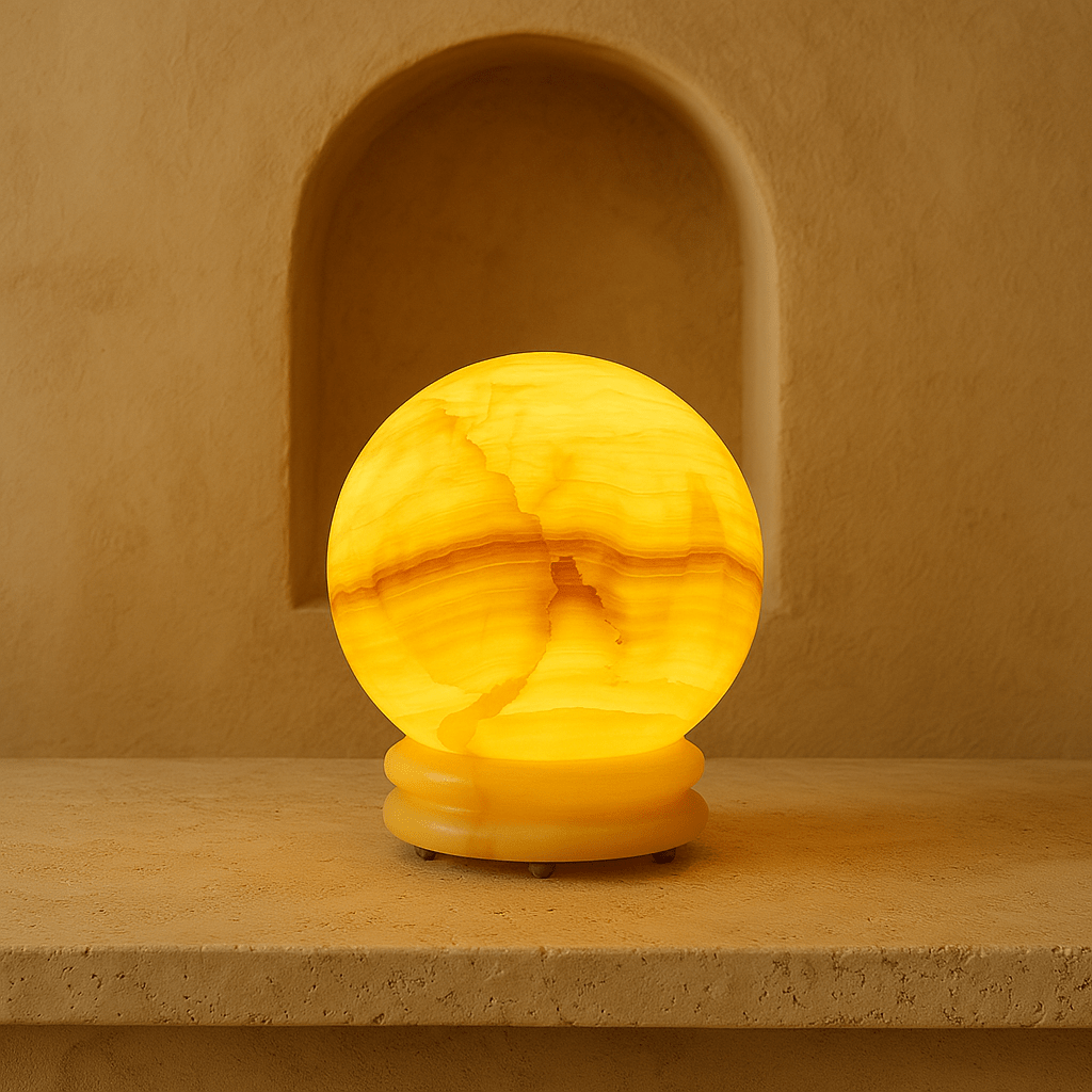 Quillon Modern Marble LED Table Lamp with Warm Glow for Bedroom Nightstands