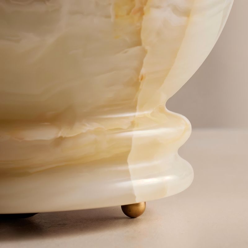 Quillon Modern Marble LED Table Lamp with Warm Glow for Bedroom Nightstands