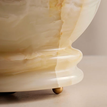 Quillon Modern Marble LED Table Lamp with Warm Glow for Bedroom Nightstands