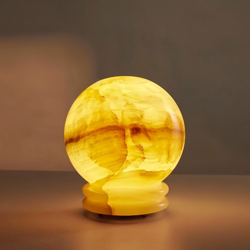 Quillon Modern Marble LED Table Lamp with Warm Glow for Bedroom Nightstands