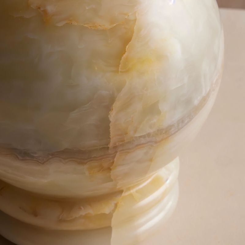 Quillon Modern Marble LED Table Lamp with Warm Glow for Bedroom Nightstands