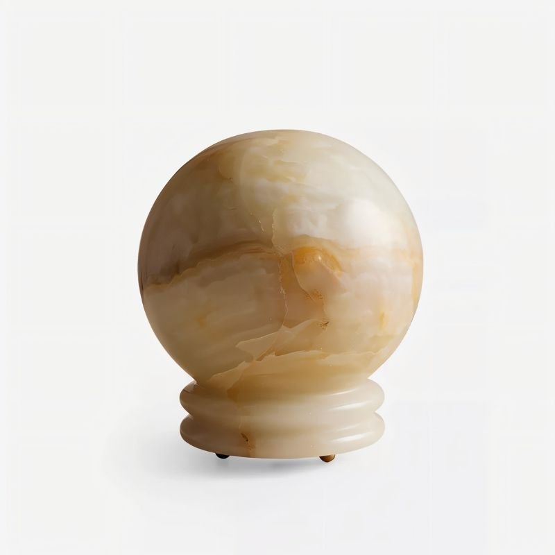 Quillon Modern Marble LED Table Lamp with Warm Glow for Bedroom Nightstands