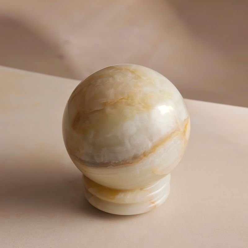 Quillon Modern Marble LED Table Lamp with Warm Glow for Bedroom Nightstands